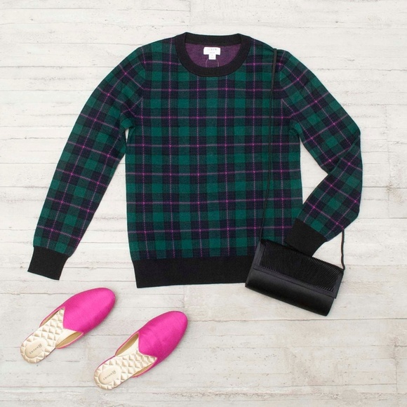 J. Crew Sweaters - NWT J. Crew Tartan Plaid Teddie Sweater size S